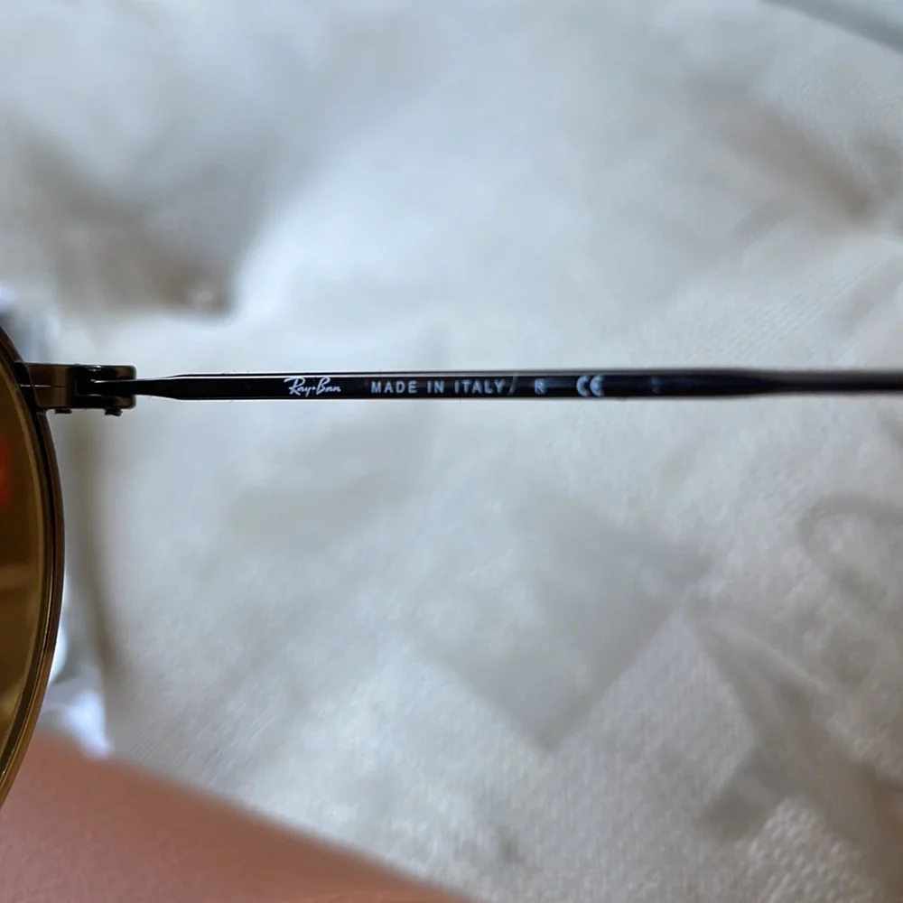 🆕 Ray Bans│Unisex Sunglasses Antique Gold Round Metal B-15 RB3447 50-21